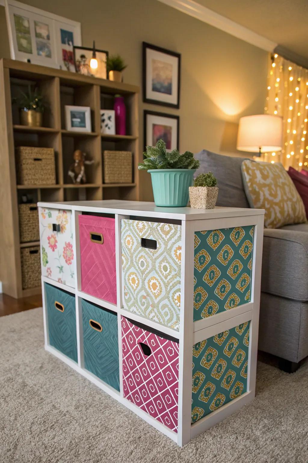 Tailored cube storage expressing individual style and creativity.