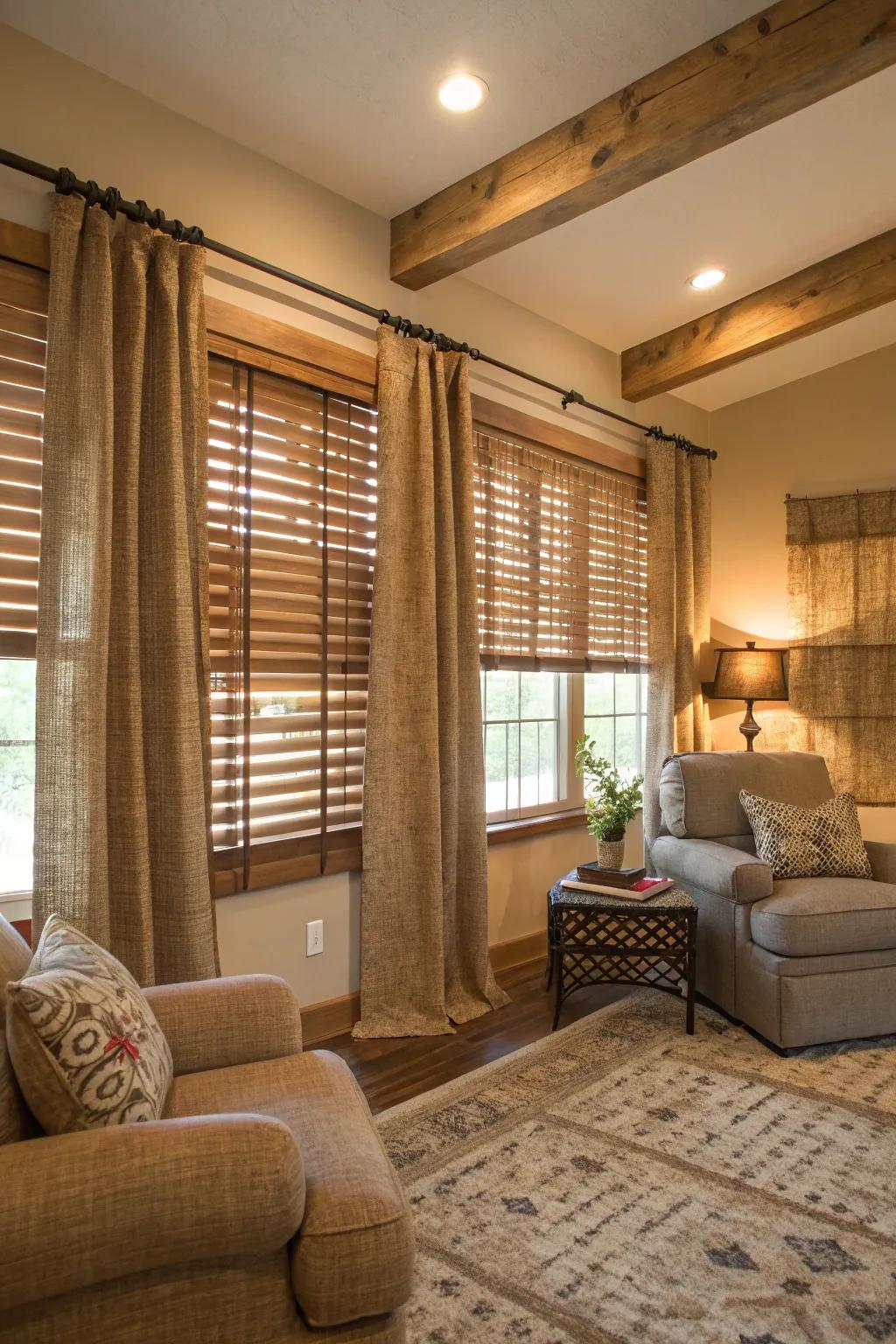 Canvas drapes add a rustic, homey feel to your decor.