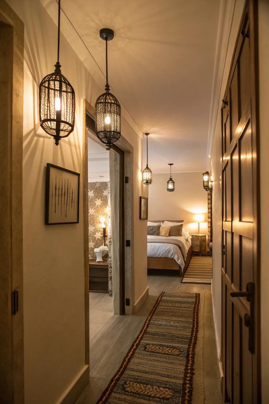 Utilize layered lighting to create a cozy ambiance.