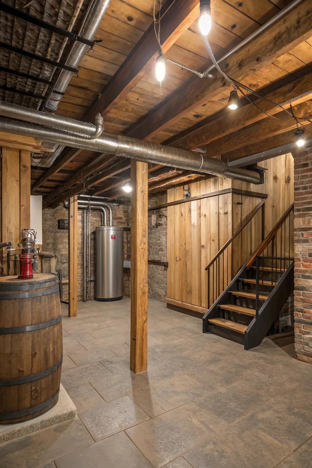 Raw and industrial elements bring coziness and character.