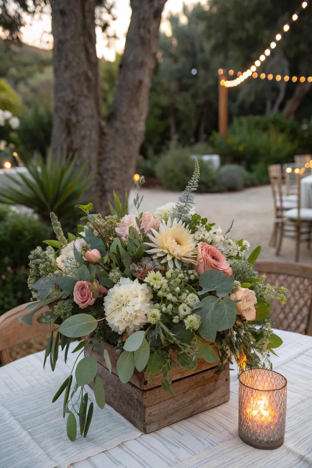 Natural decorations for eye-catching and budget-friendly centerpieces.