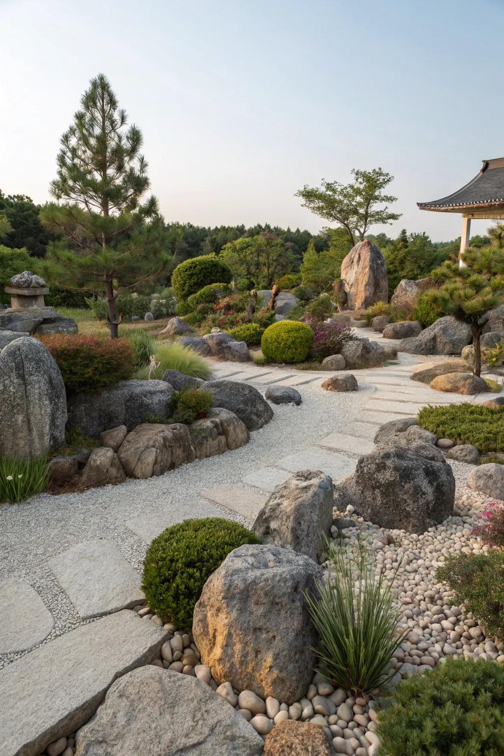 Natural rocks add texture and require no upkeep.