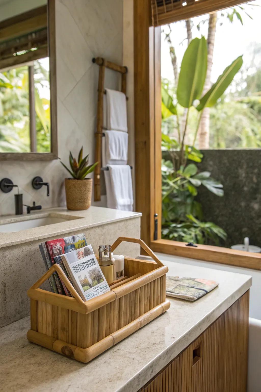 Bamboo holders bring nature indoors.