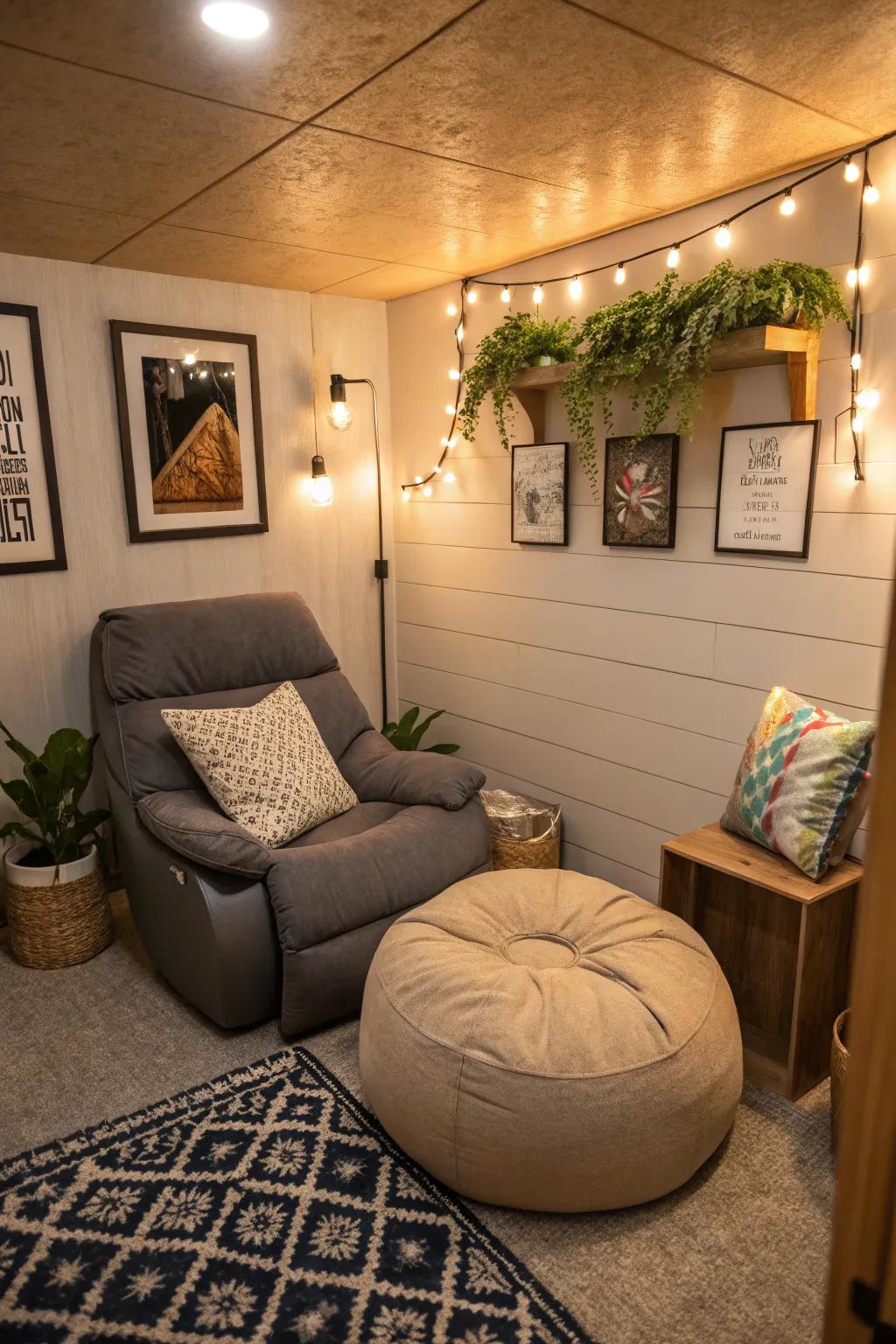 Comfortable seating is essential for a peaceful man cave experience.