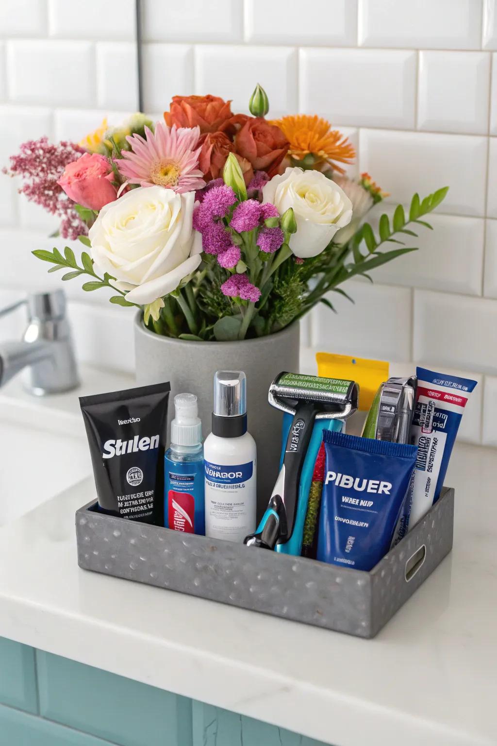 Grooming kit bouquet, a great gift for the modern man.