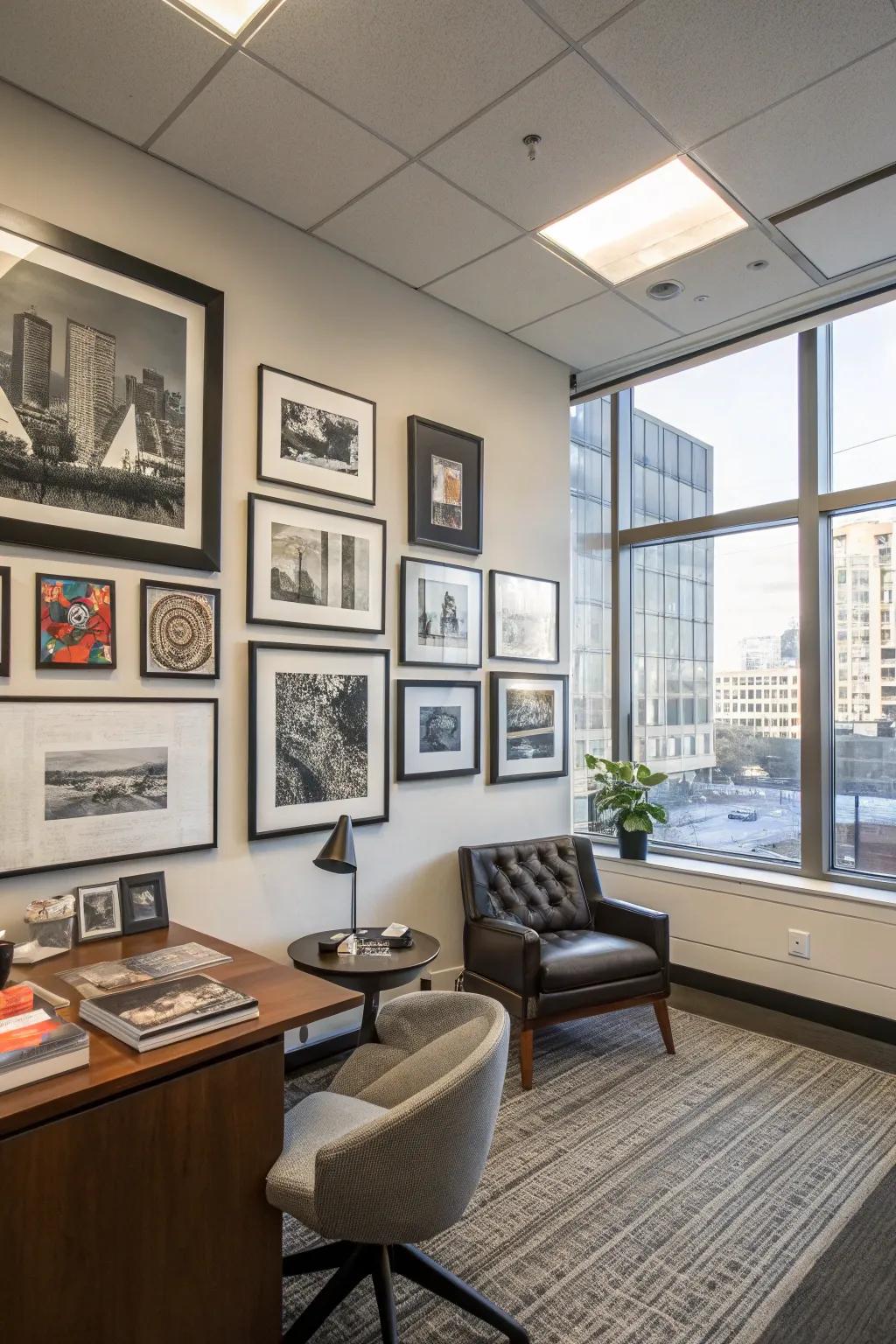 Your favorite artwork turns your office into a personal expression of your preferences and passions.