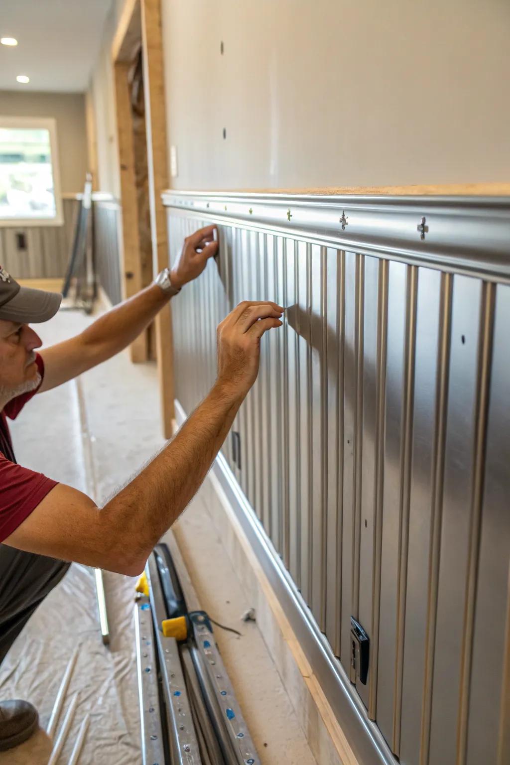 Embark on a fulfilling DIY initiative through installing metal paneling.