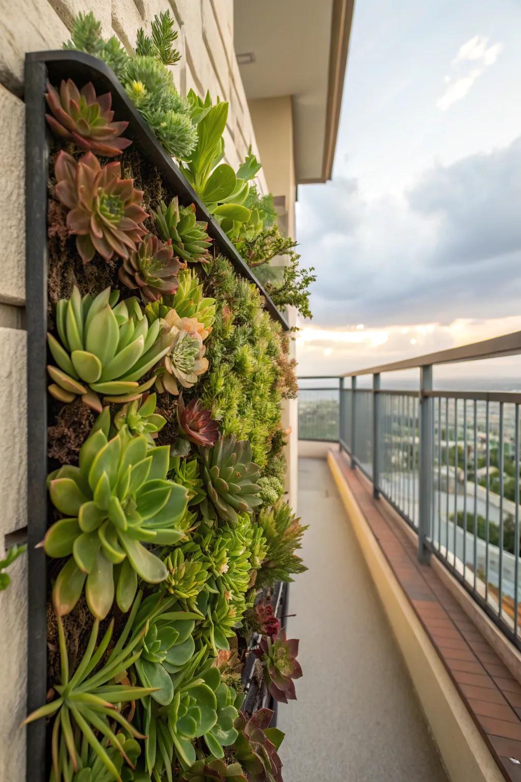 Vertical wall planters elevate succulents to new heights.