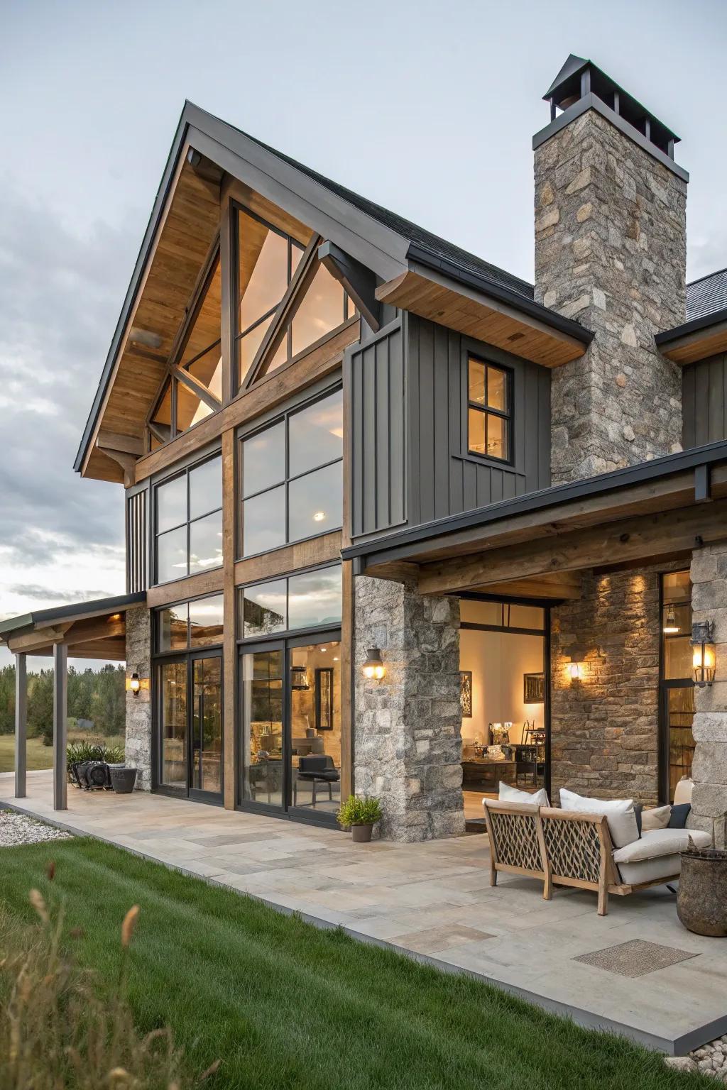 Seamless blend: A harmonious mix of country charm and modern elegance.