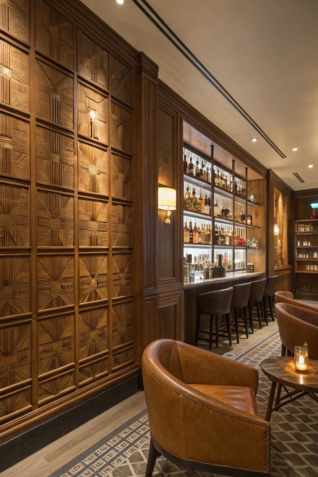 Feature walls add character and depth to your whiskey room.