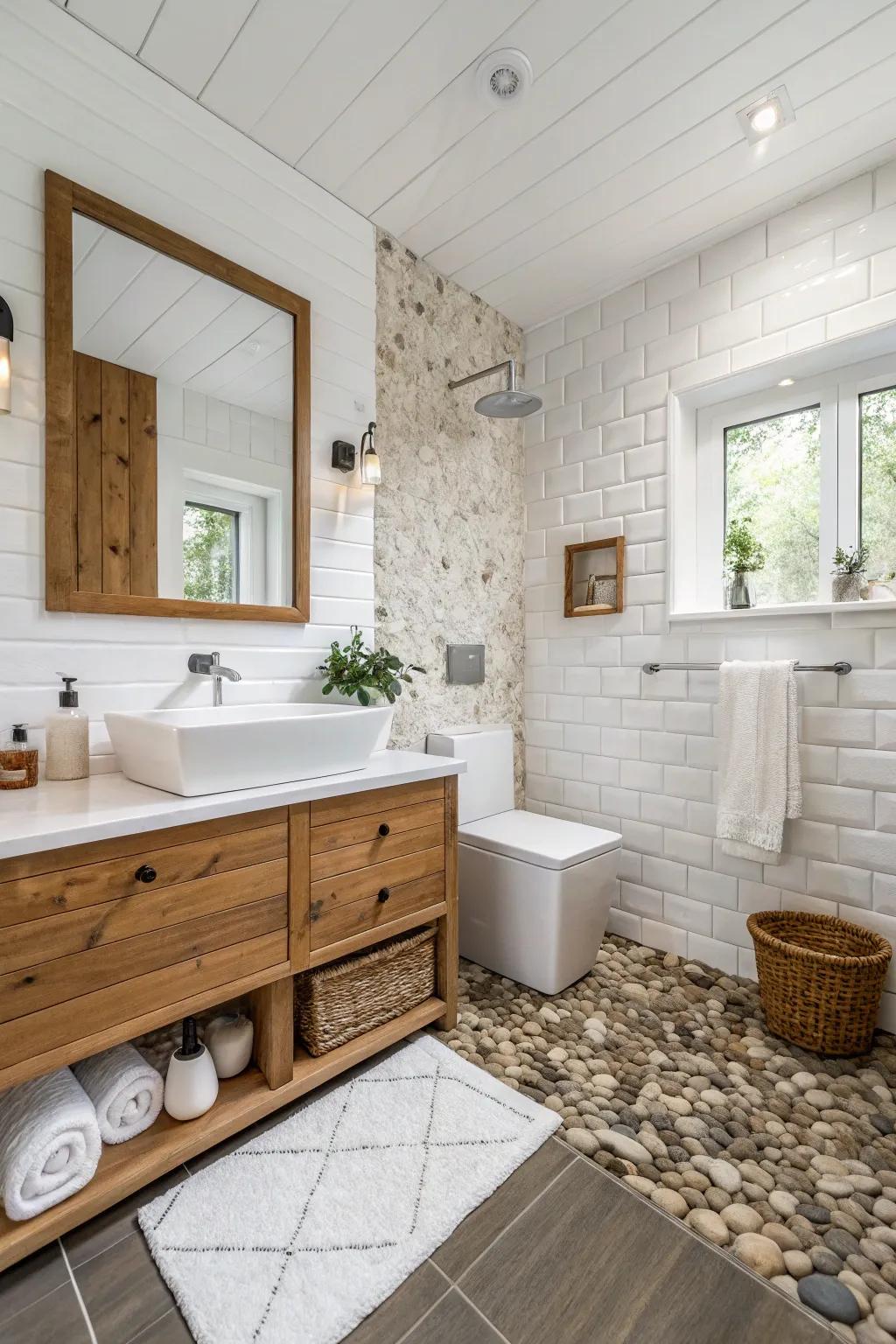 Textural contrast brings depth and interest.