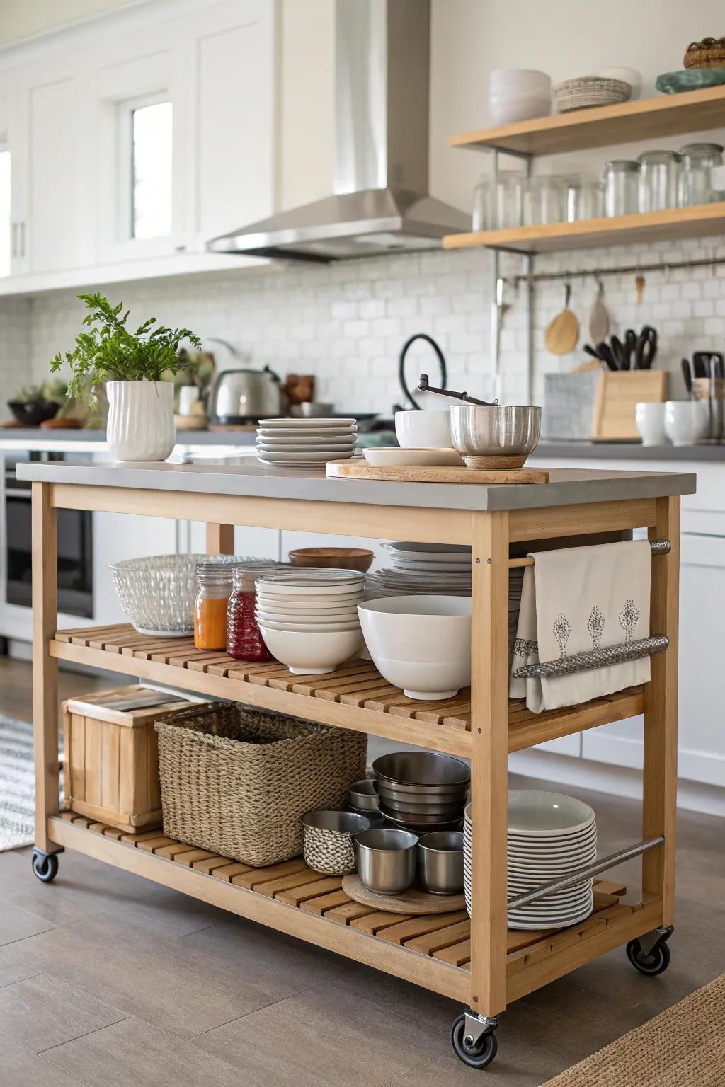 Stylish open shelving