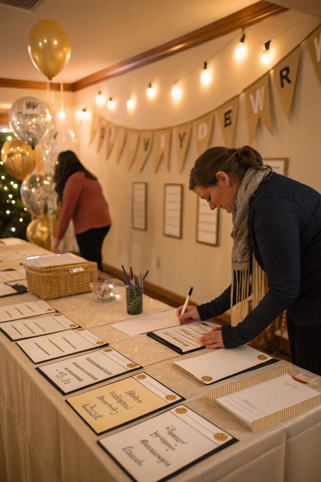 Encourage reflection and goal-setting with a snug resolution space.