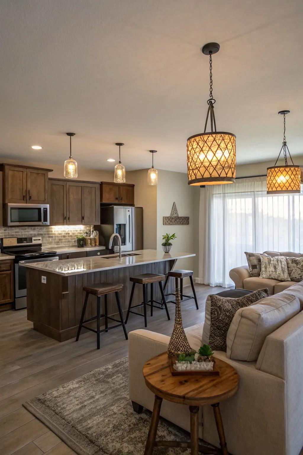 Stylish lighting adds character and practicality.