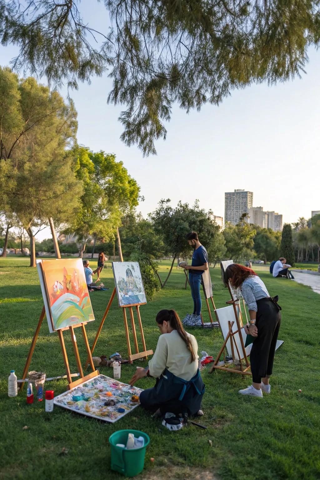 Unleash your artistic side with an art session outdoors.
