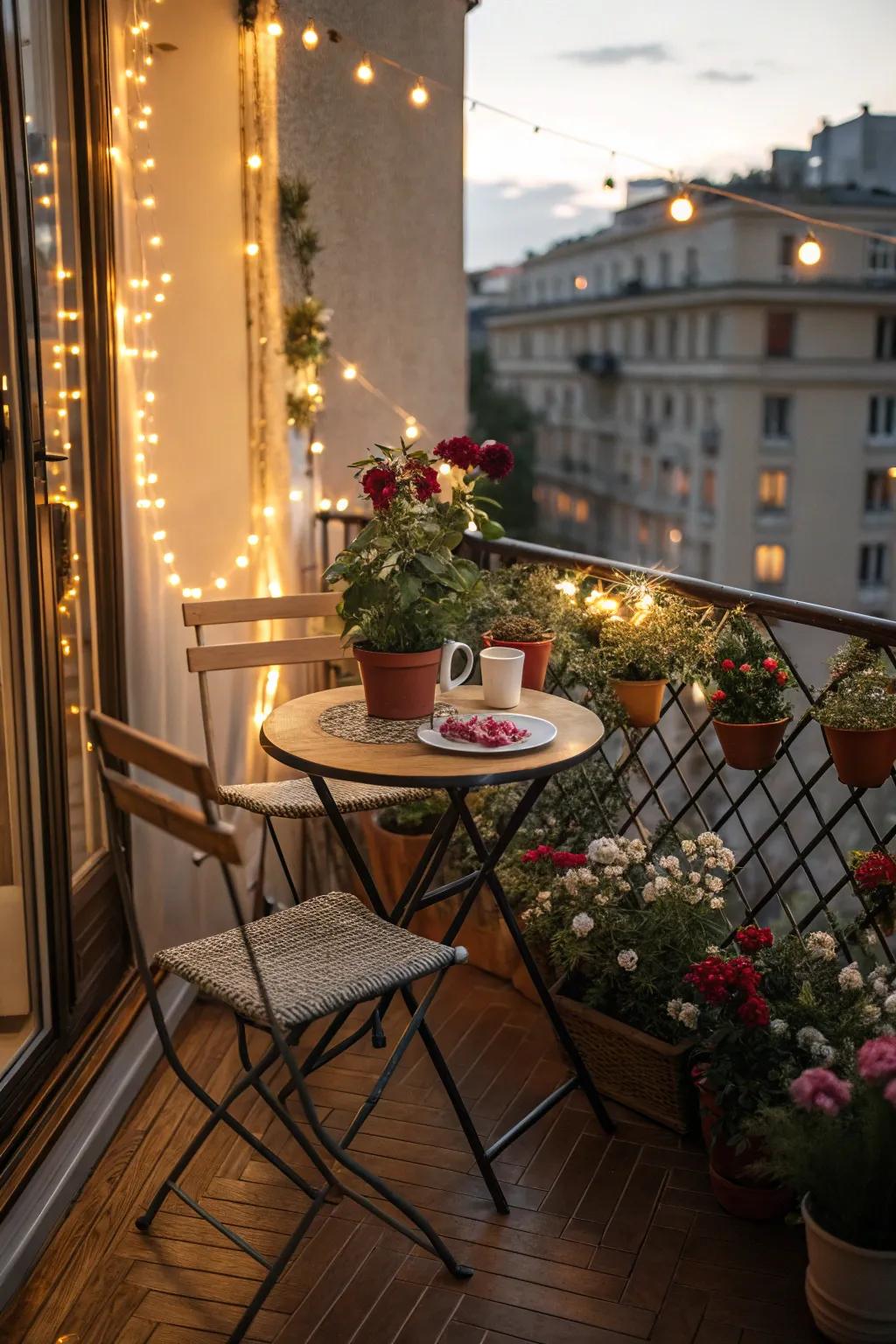 Small table sets make small outdoor spaces seem like elegant getaways.