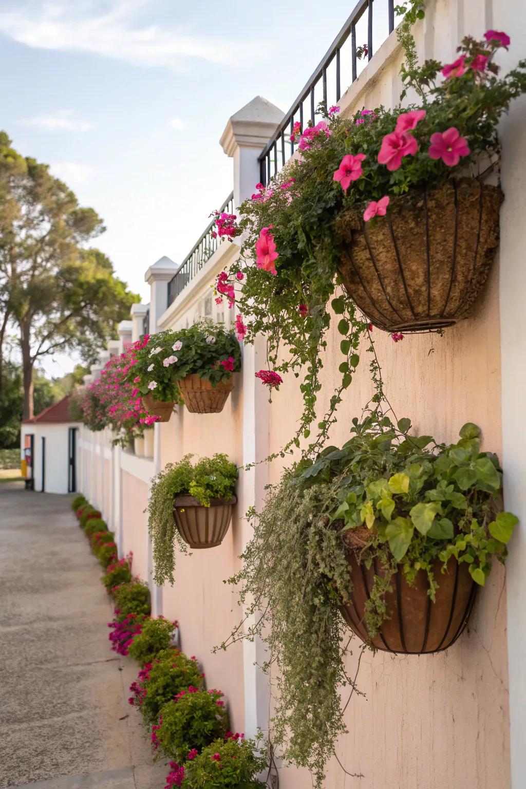 Enhance your space using versatile hanging baskets.