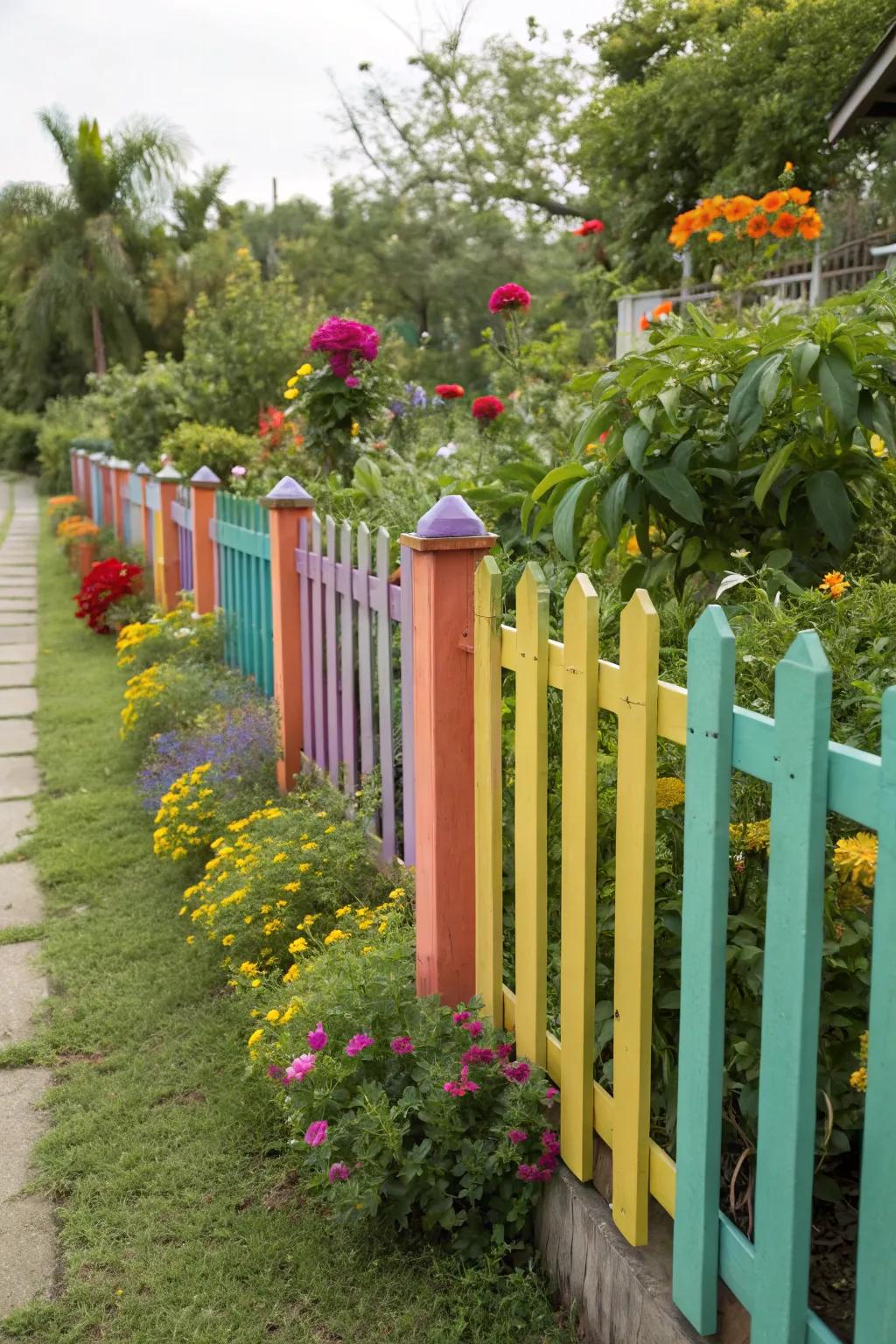 Complementary colors create a unified garden atmosphere.