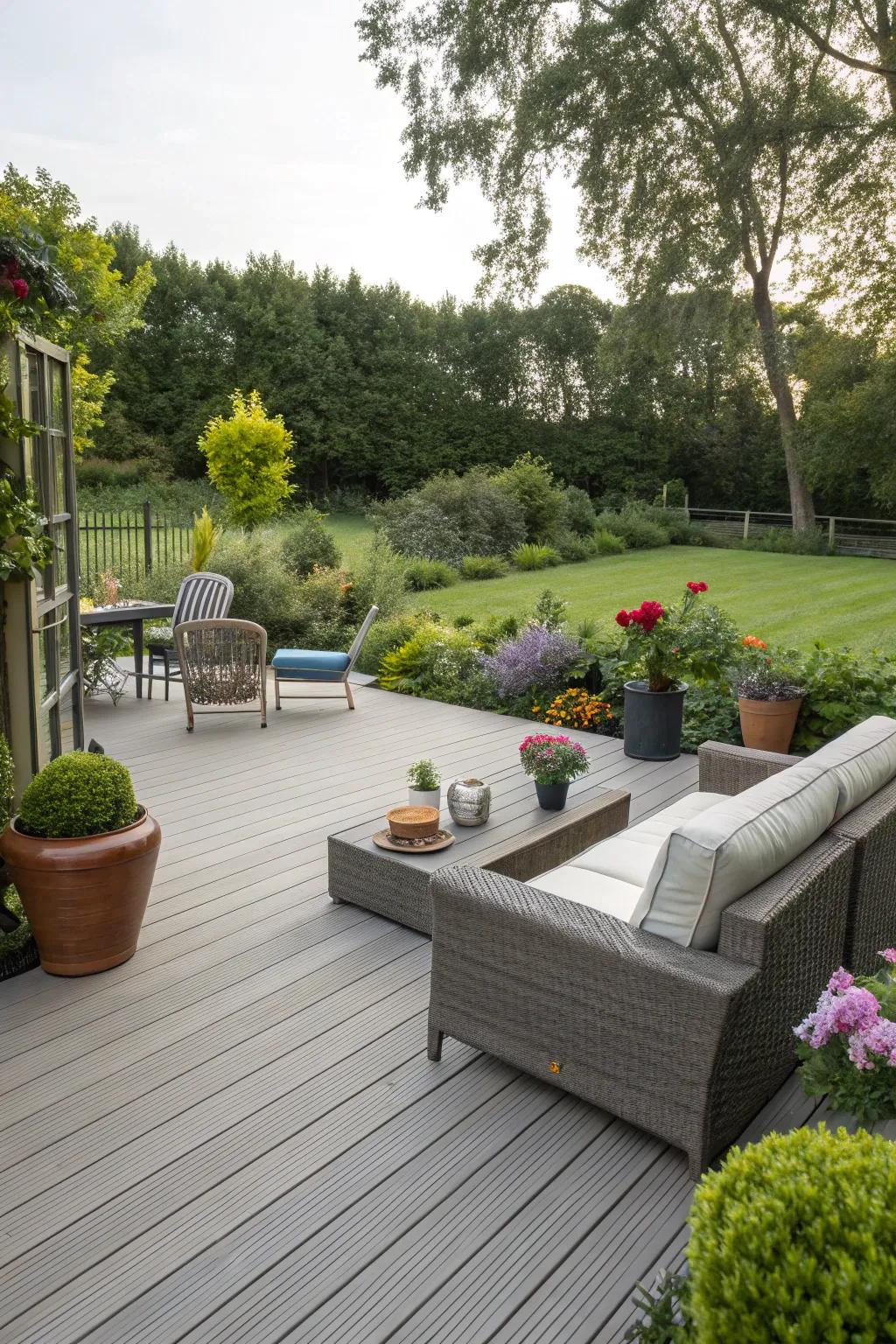 Appreciate lumber aesthetics with minimal upkeep utilizing composite decking.