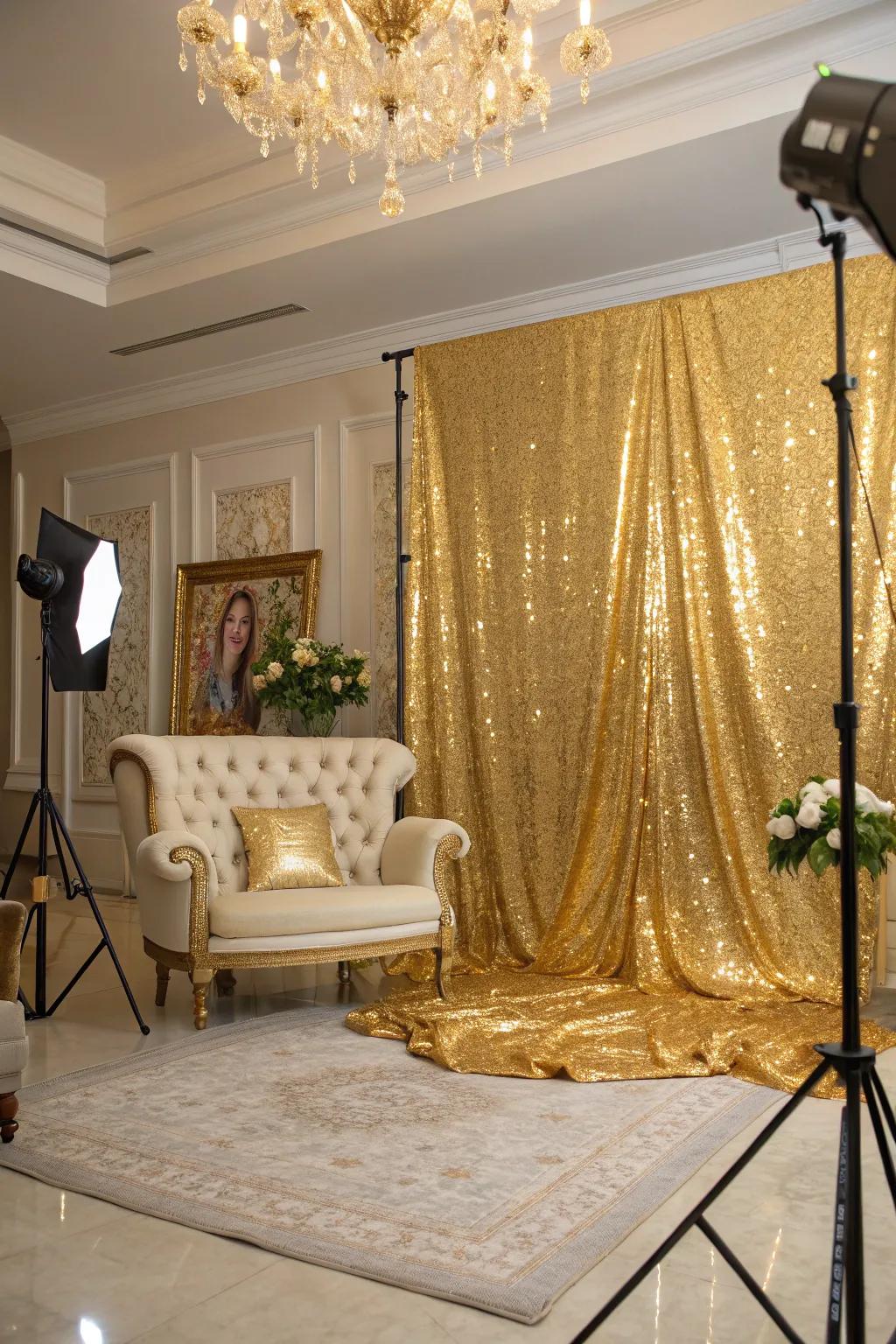 A golden backdrop introduces a hint of opulence and refinement.