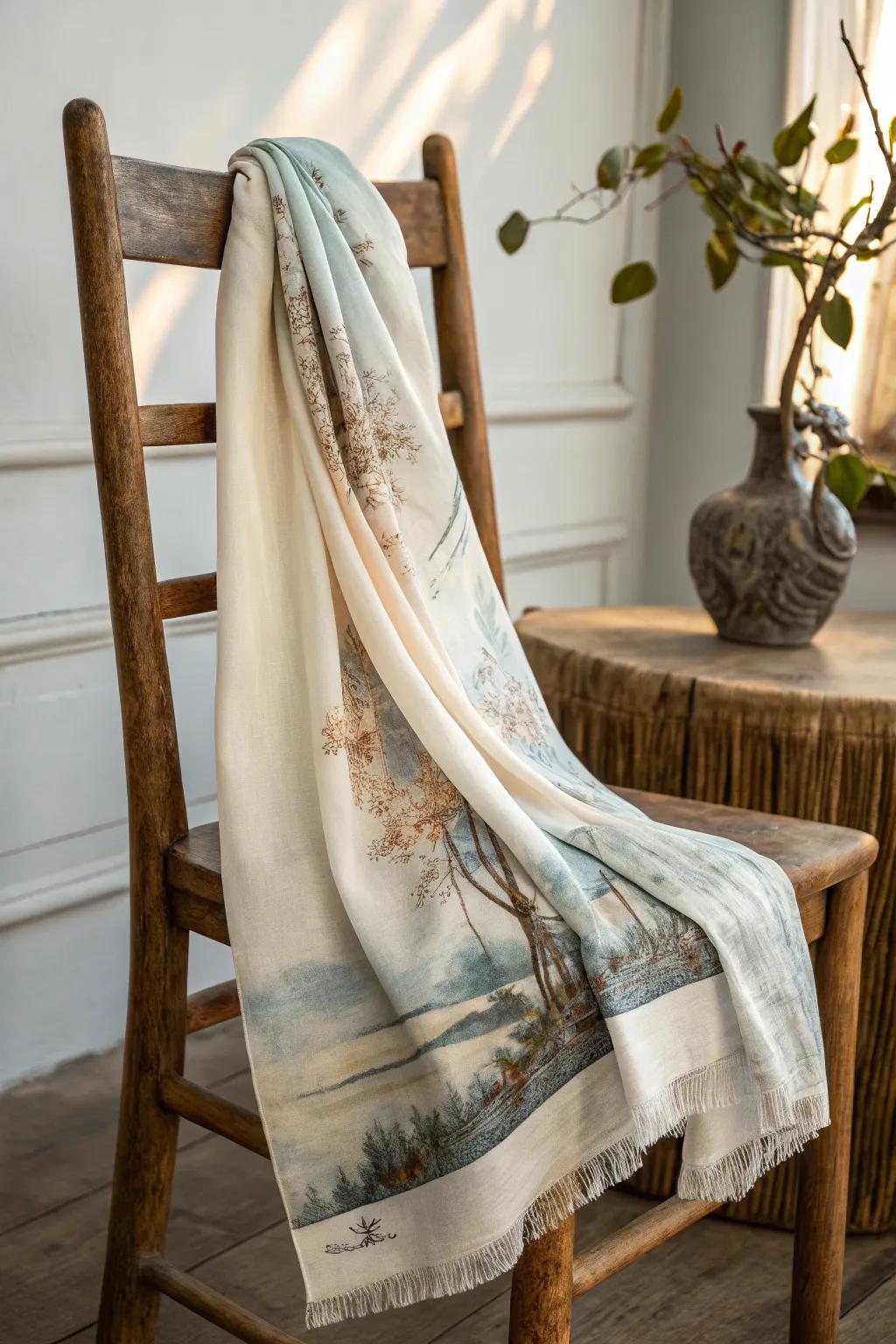 Wrap yourself in memories with this bespoke image scarf &ndash; where art meets comfort.
