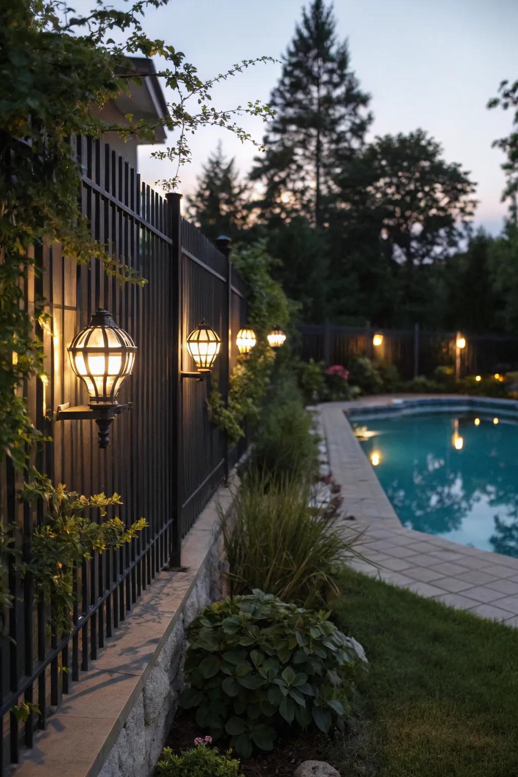 Wall lighting improves safety and atmosphere.