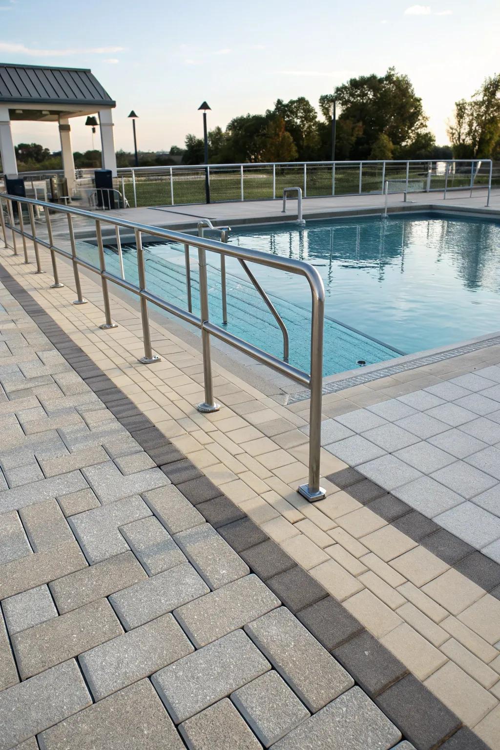 Textured paving stones ensure safety without compromising on design.
