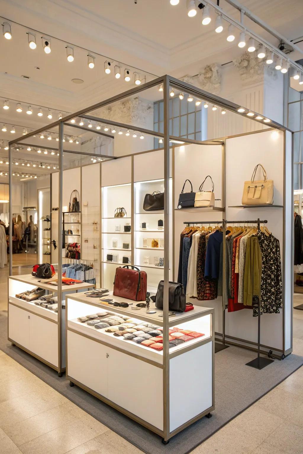 Modular fixtures offer flexibility and adaptability for ever-changing displays.