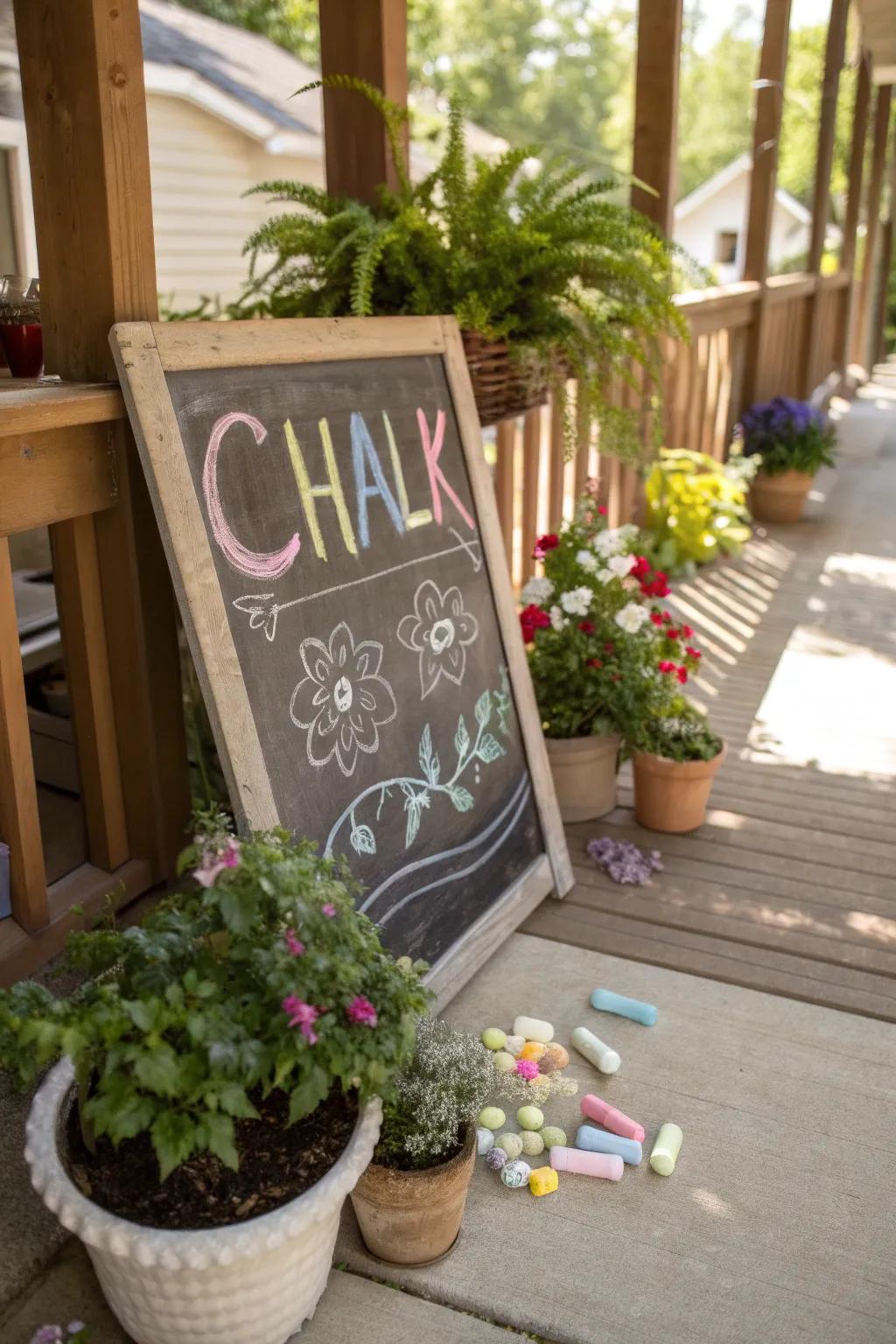A flexible chalkboard sign ideal for updating messages regularly.