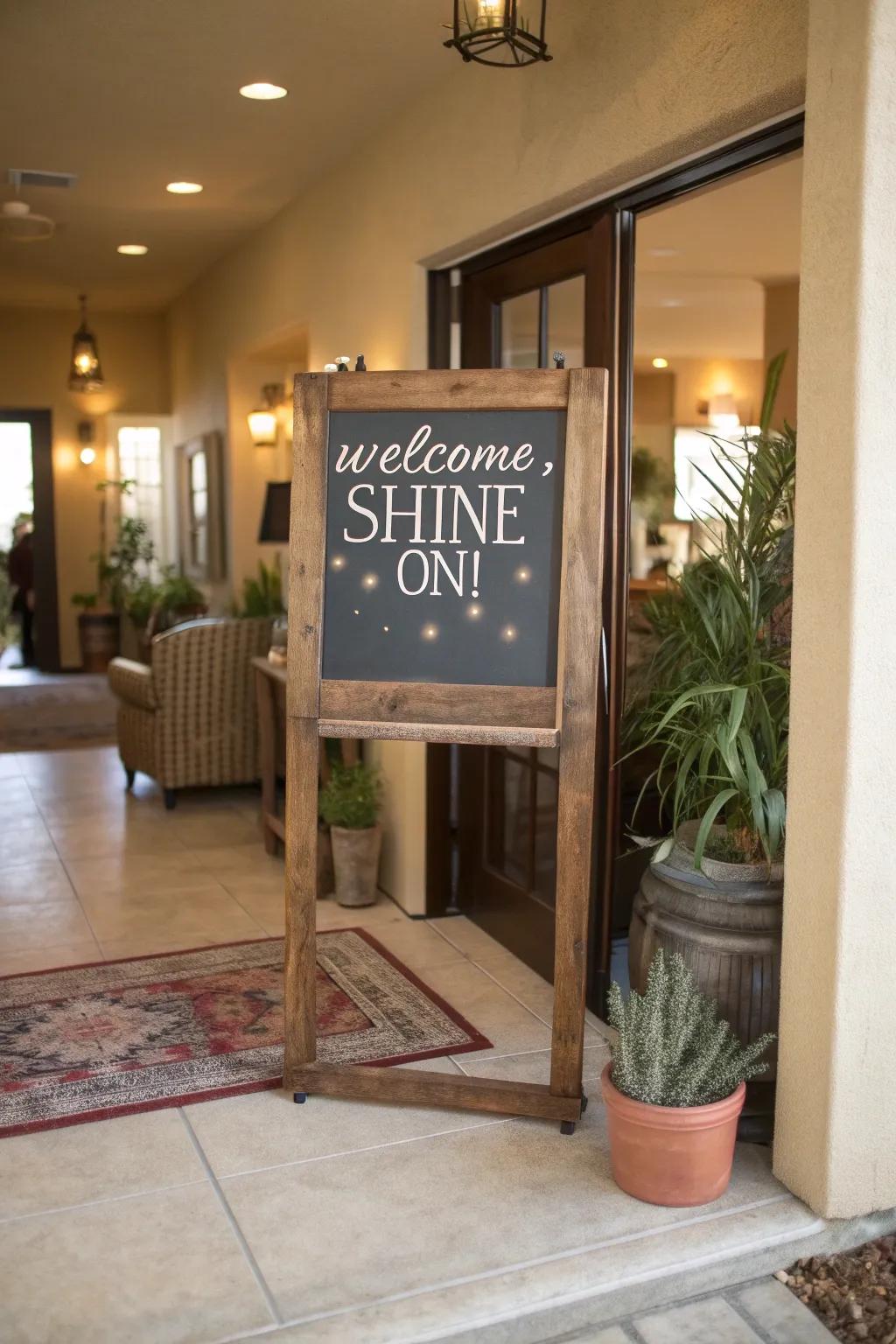 Rustic appeal meets motivational messaging.