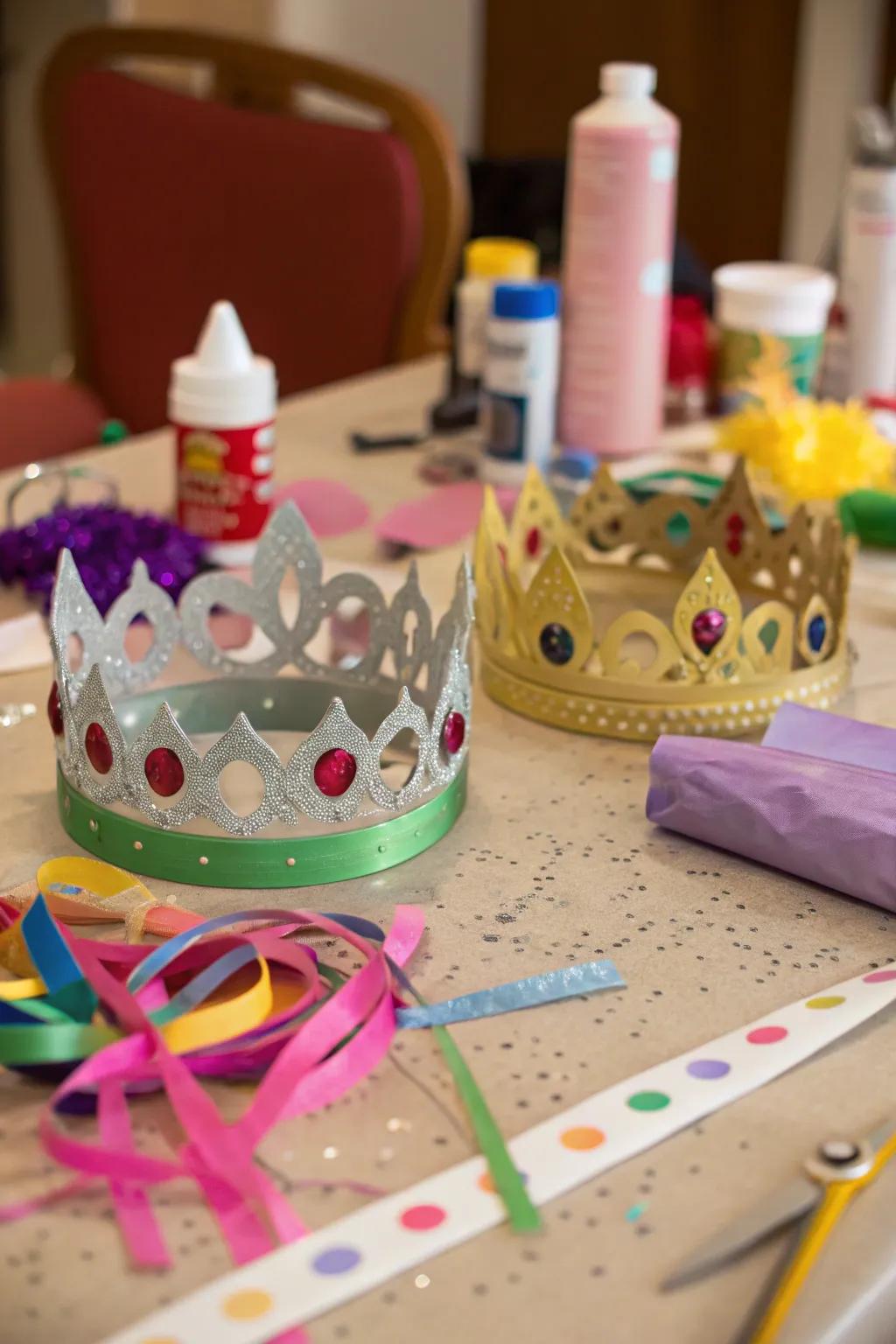 Creating frog prince coronets is a fun and interactive activity.