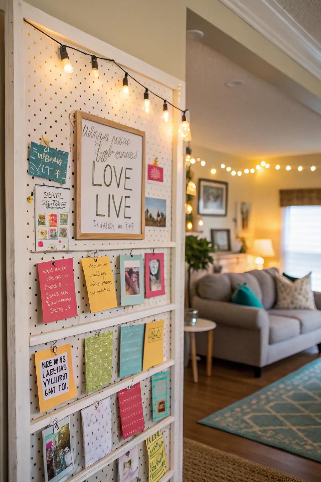 An inspirational bulletin board filled with uplifting messages and quotes.