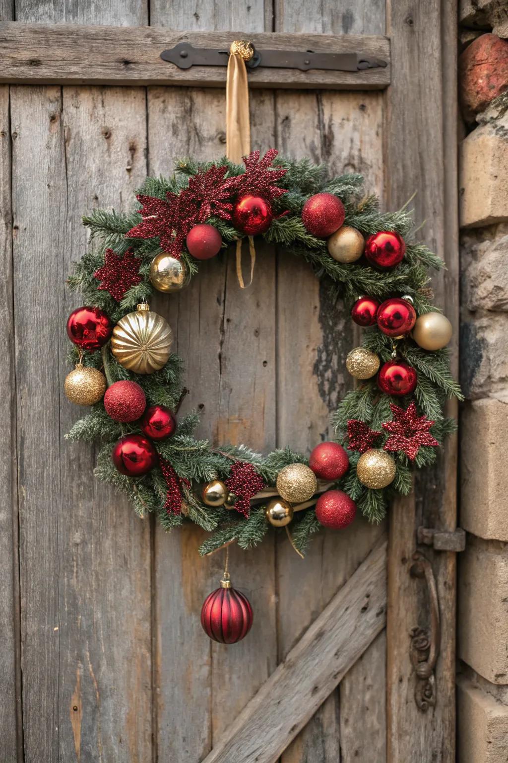 Nostalgic charm featuring vintage ornaments.