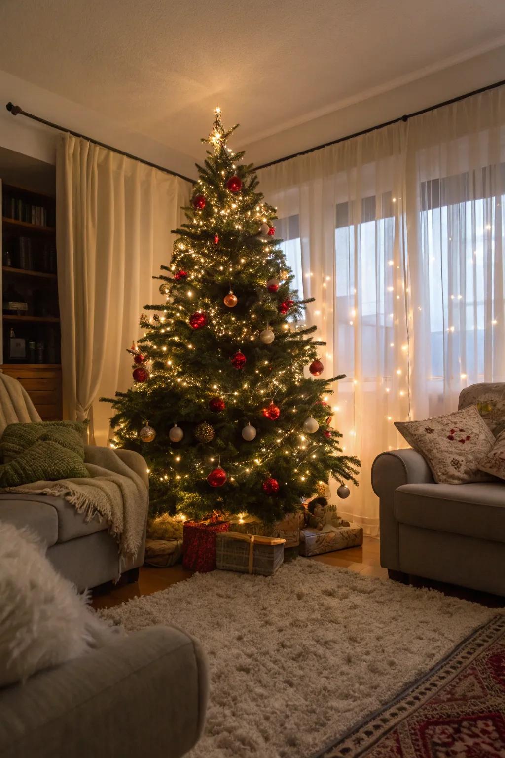 Establish a comfortable nook for your joyous celebrations.