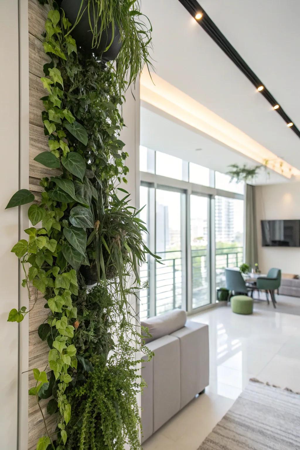 Bring nature inside with plants as wall decor.