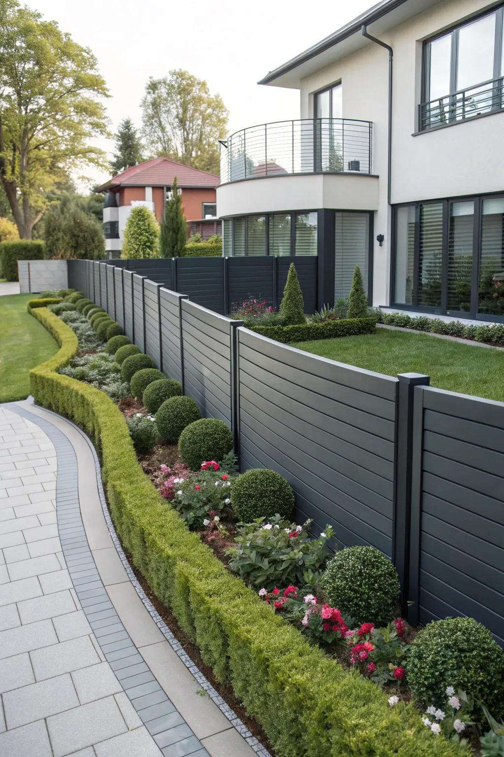 Arched sections introduce a fluid feel to your fence design.