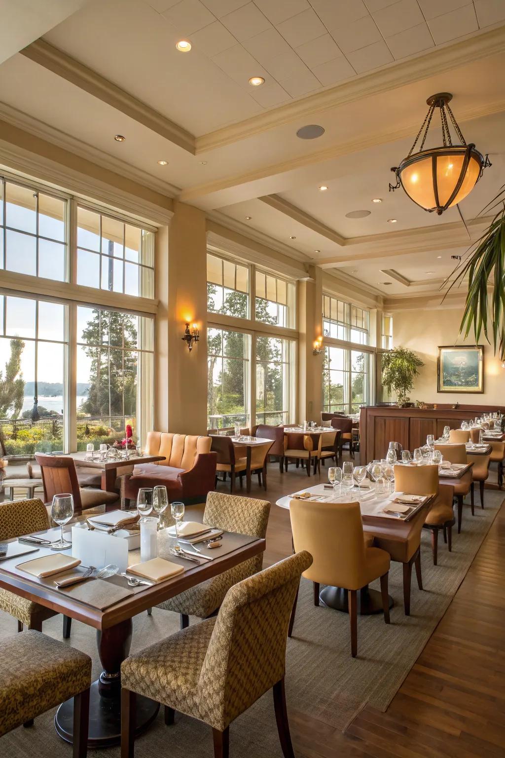 Spacious layouts improve the dining experience.
