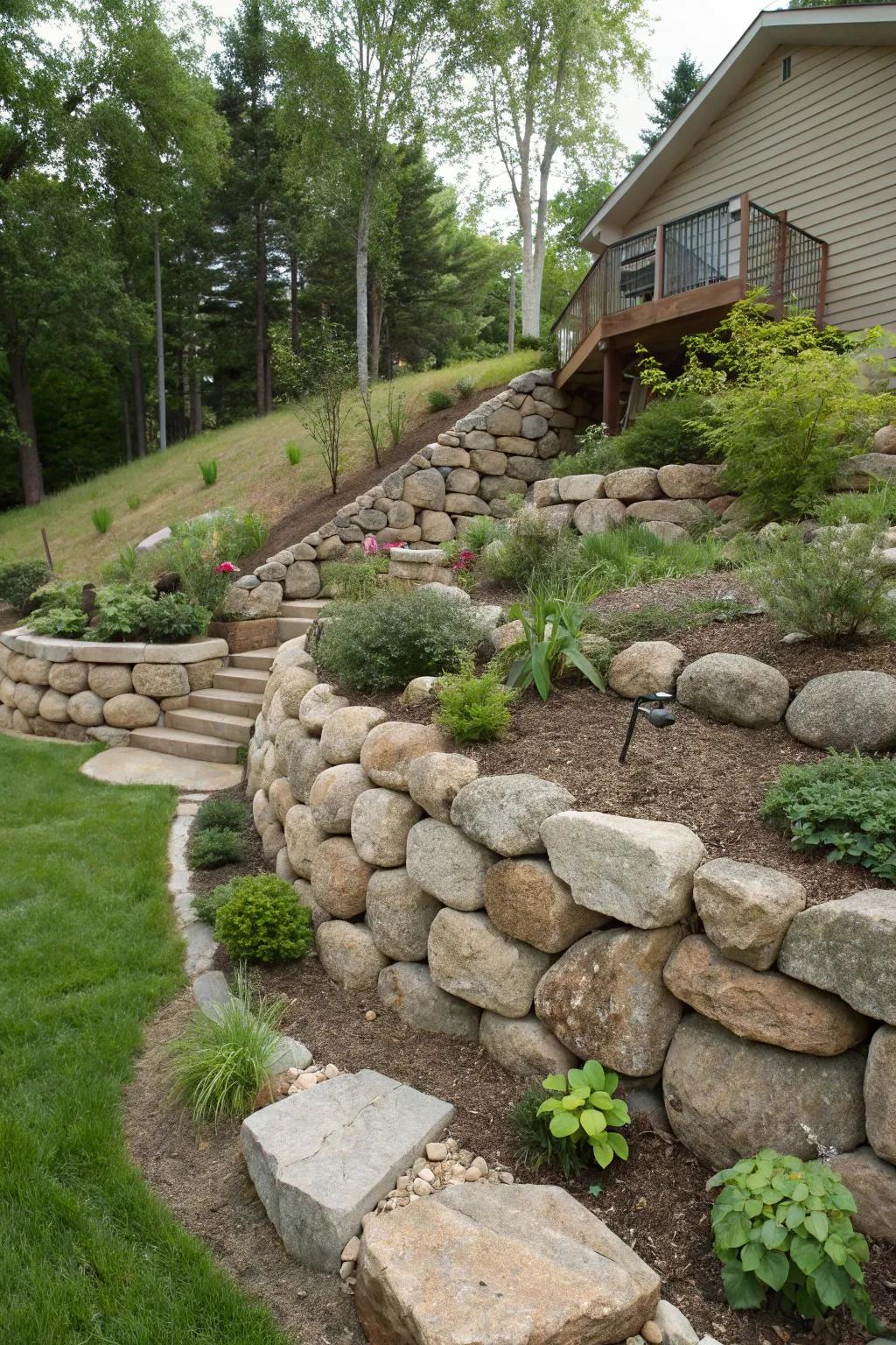 Rock designs turn support structures into artistic statements.
