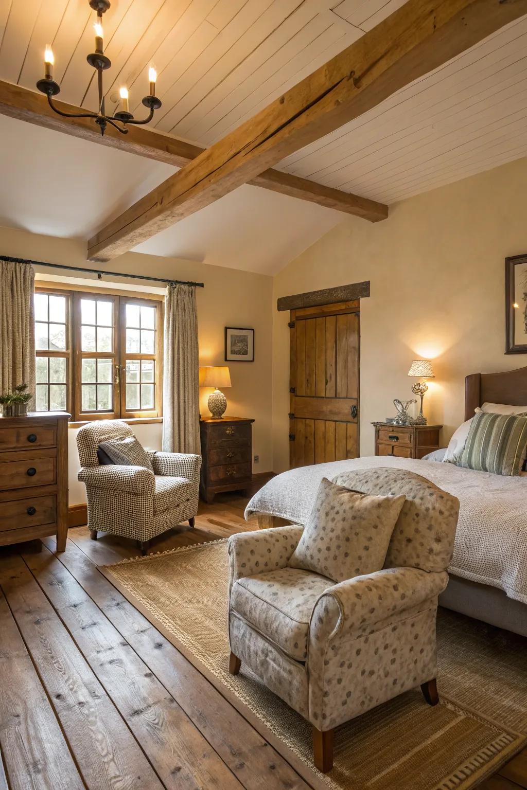 A cozy seated corner welcomes relaxation.