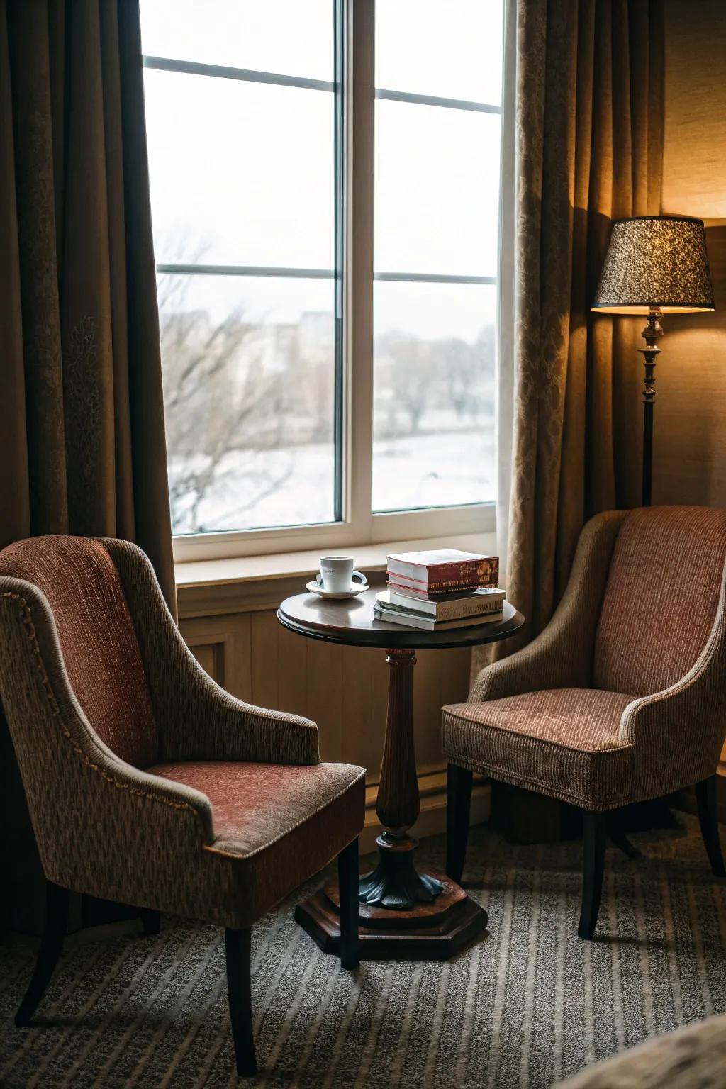 Set up a cozy corner for special moments.
