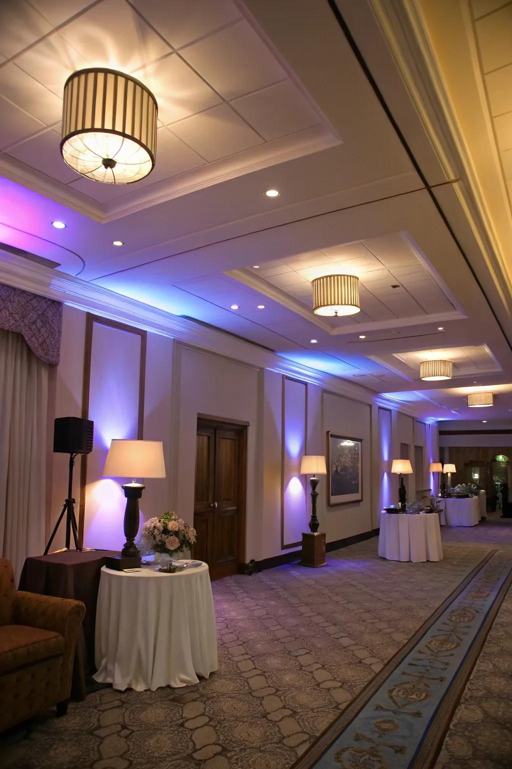 Different types of lighting work together to make the room feel cozy and inviting.