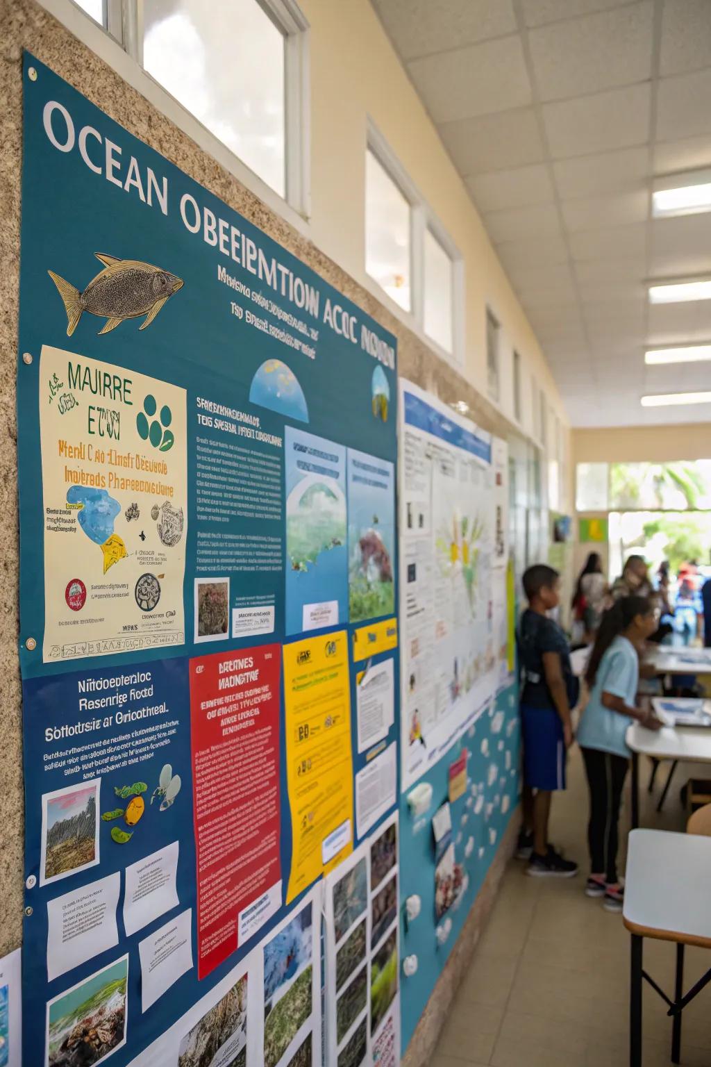 Blend beauty with purpose by highlighting ocean preservation.