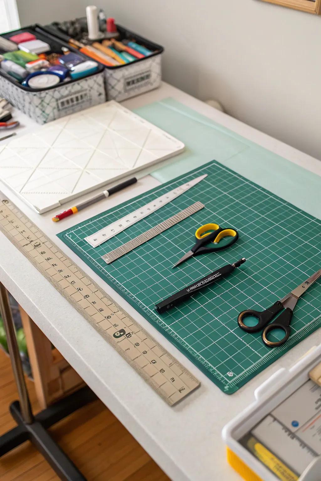 A dedicated cutting area improves workflow.