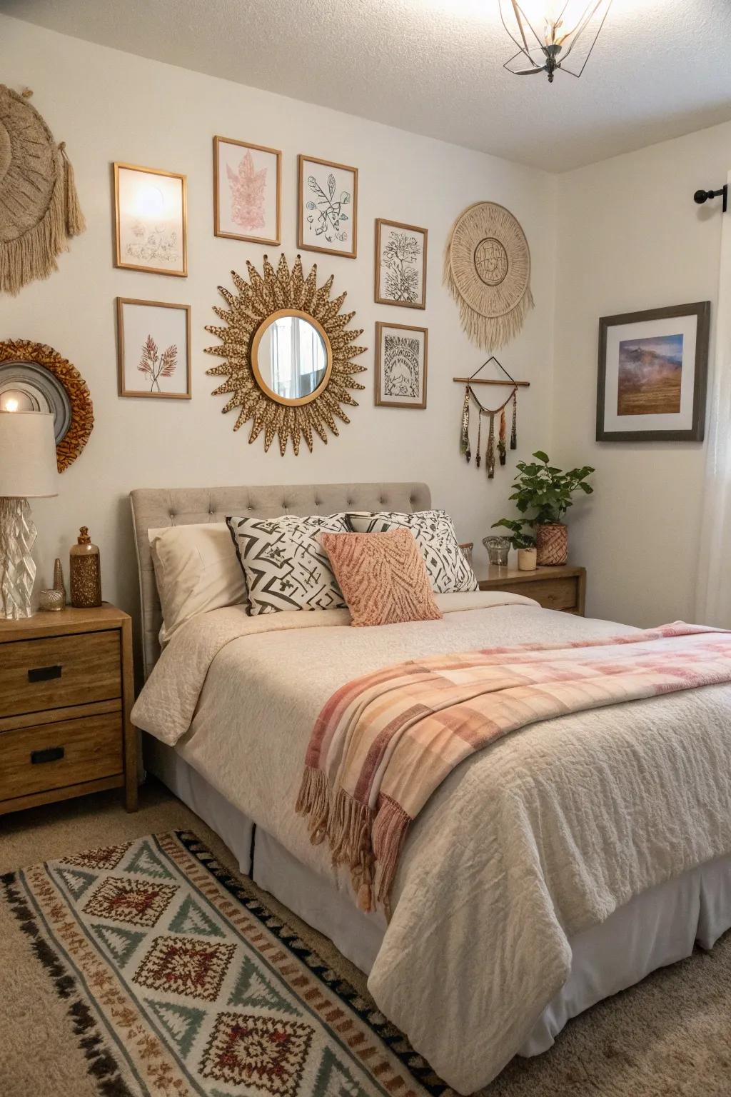 Decorative accessories personalize and enhance the area.