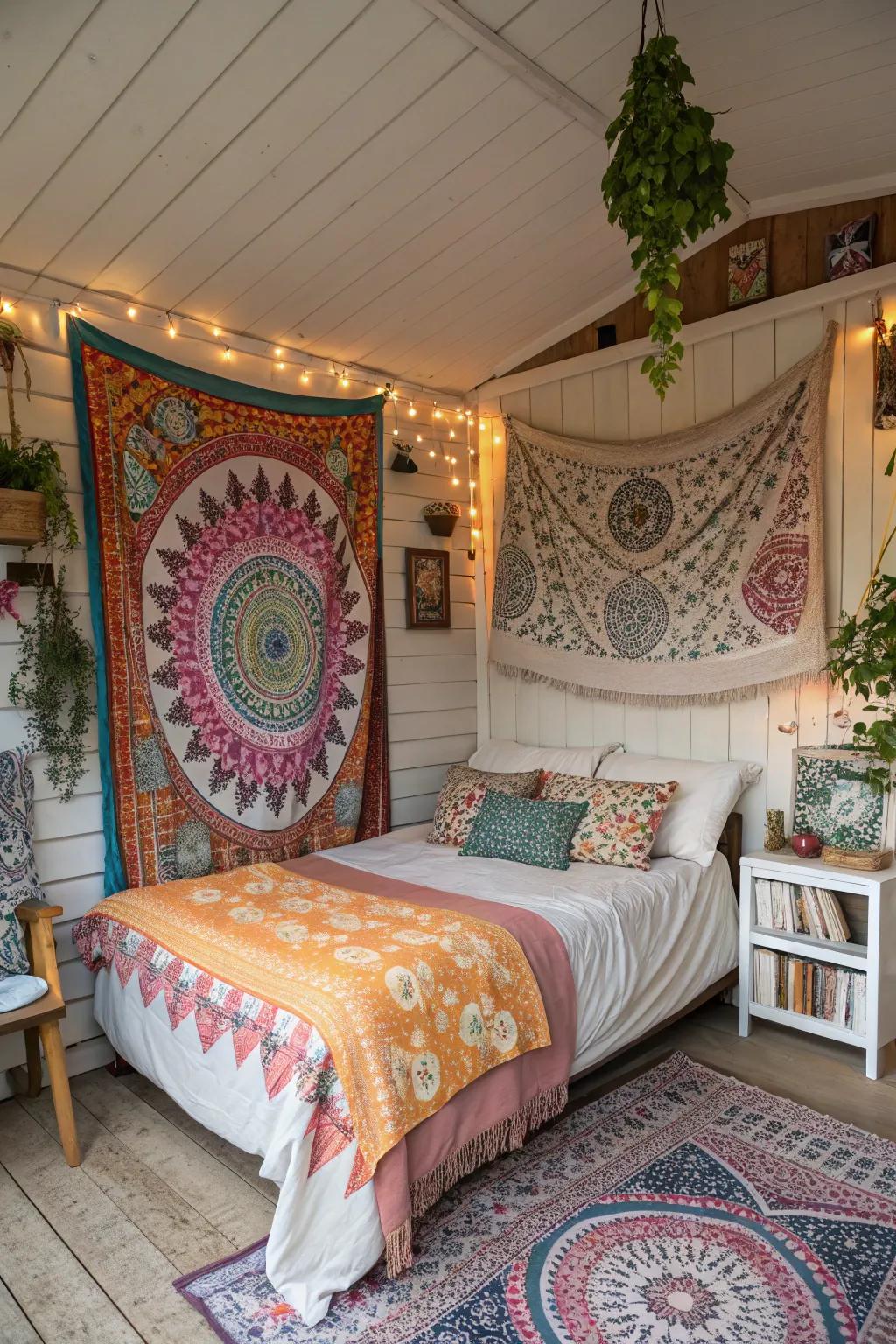 Wall hangings incorporate a bohemian touch to your shed&rsquo;s decoration.