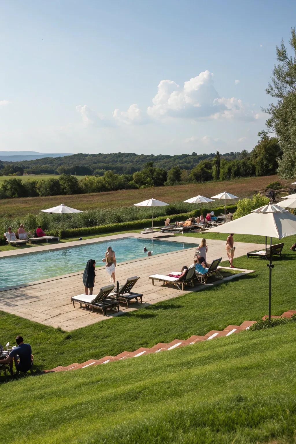 Open lawn spaces presenting flexibility and enjoyment.