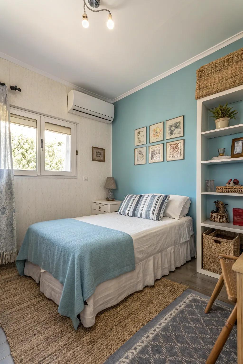 A feature wall adds focus and flair.