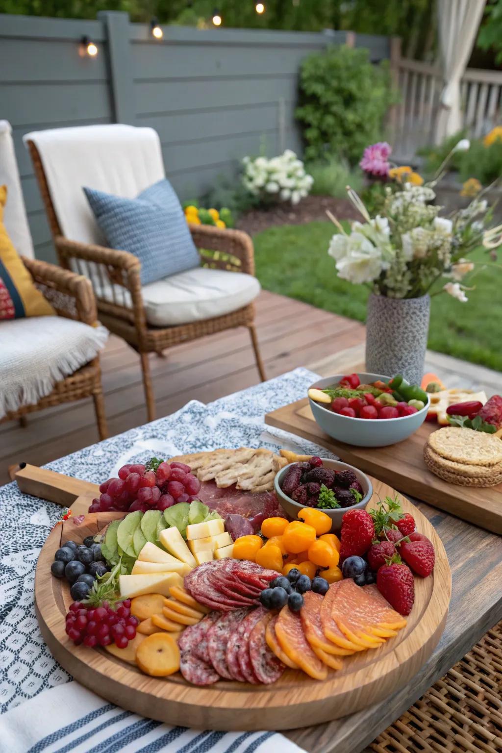 An appealing snack platter with varied treats