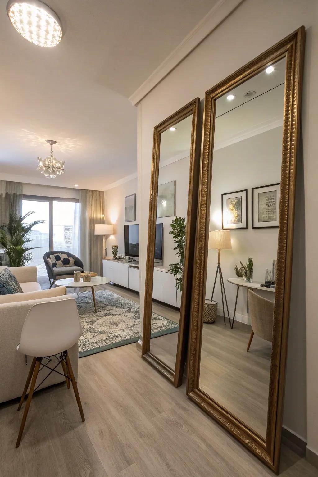 Mirrors expand space and light.
