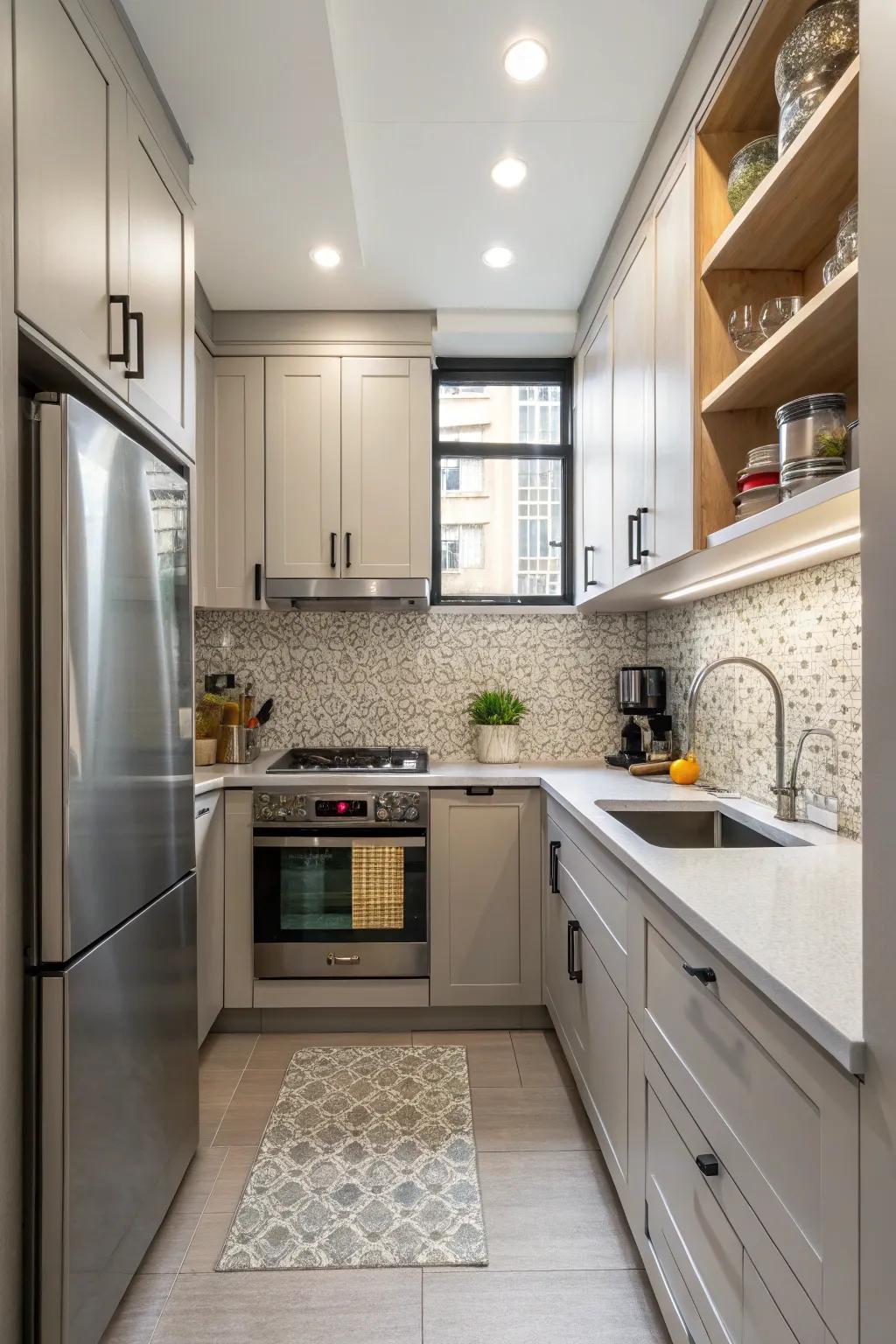 Use a smart design to maximize your kitchen area.